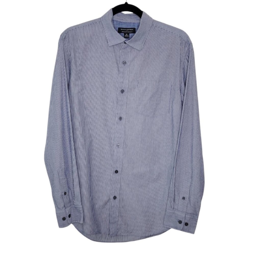 PICK 3 FOR $20 Banana Republic Blue Striped Long Sleeve Button Down Shirt Size M